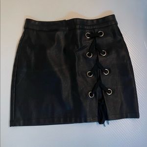 Black Leather Mini Skirt